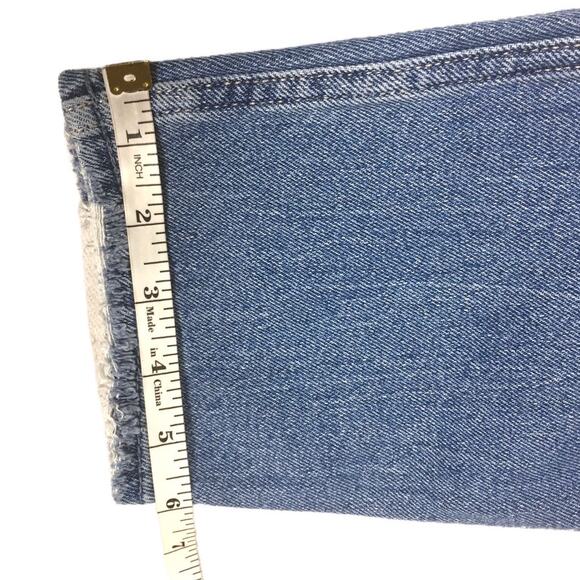 Hollister Mom Jeans Curvy High-Rise Light Wash Blue Denim Distressed Juniors 3S - Picture 5 of 12